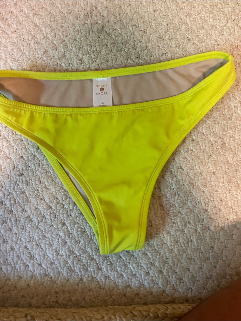 Shade & Shore Neon Yellow Bikini Bottom - Women's Low-Rise Swim